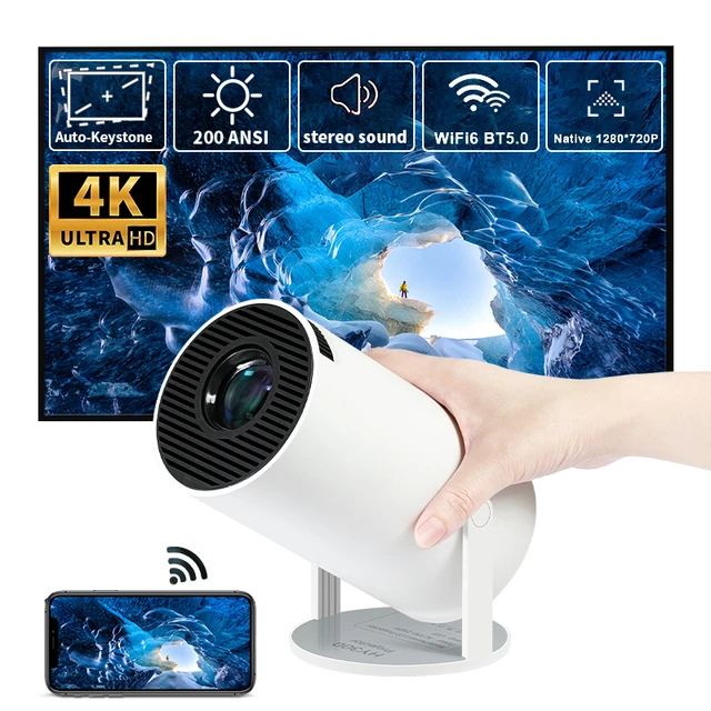 HY300 Projector 4K Android 11 WiFi 200 ANSI Allwinner H713 BT5.0 1080P 1280  x 720P Home Cinema Outdoor Portable Projetor - AliExpress