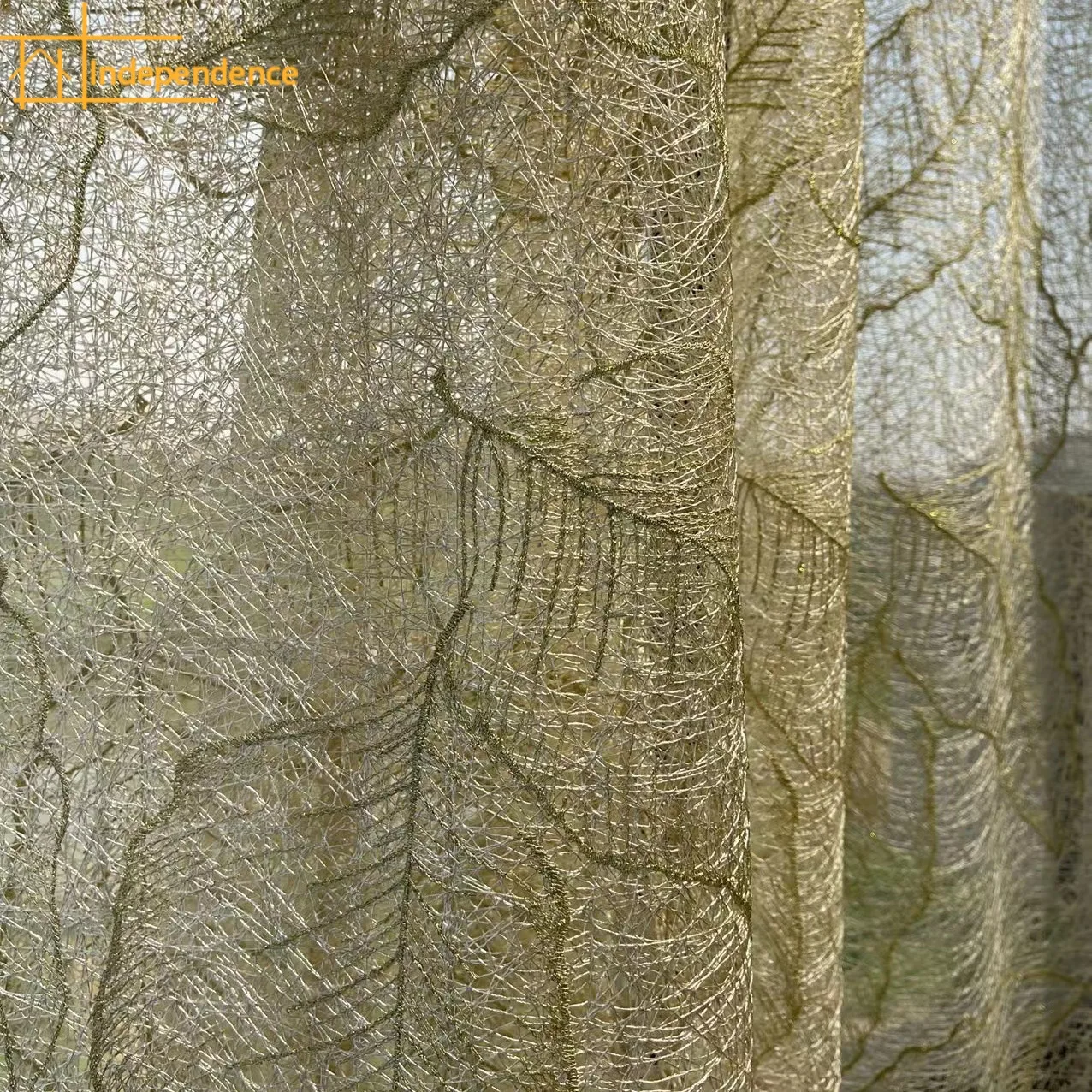 

Золотые тонкие марлевые шторы с трехмерной вышивкой, оконные шторы для гостиной, спальни, балкона, эркера