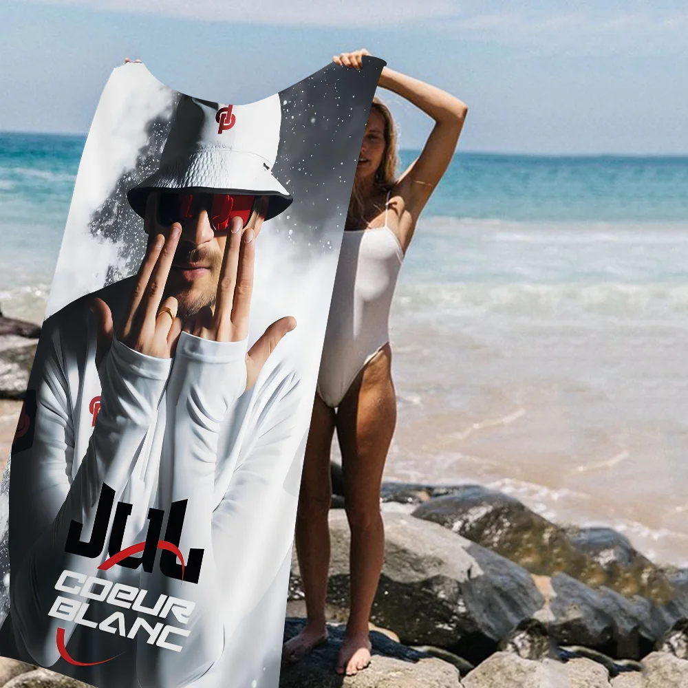 Rapper JuL Music Album Cover L-LOL Printed Beach Towel Mountain Climbing Yoga Beach Swimming Running Absorbent Soft Towel