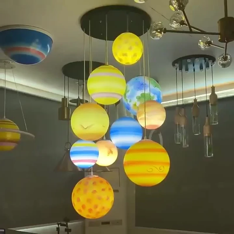 

Planet lamp moon chandelier star planet shopping mall hall kindergarten playground restaurant bar art spherical shape