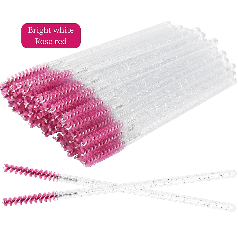 Crystal Diamond Handle Disposable Eyelash and Eyebrow Brushes - 50 Pack