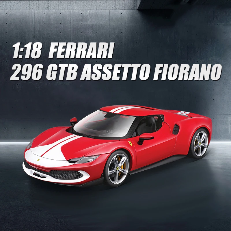 

Спортивный автомобиль Ferrari 296 Gtb Assetto Fiorano, модель литая под давлением, модель из сплава, роскошный автомобиль, коллекционная игрушка, украшения, подарок, 1:18