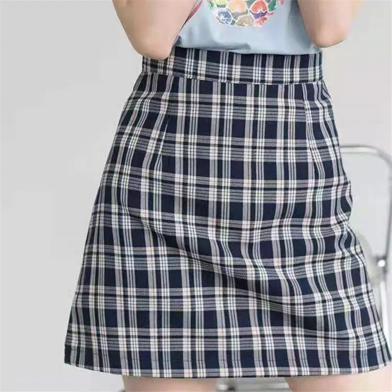 pleated midi skirt 2022 New Summer Purple A-Line Plaid Skirt Women High Waist Sexy Short Skirt Bag Hip All-Match Girl College Style long skirts for women