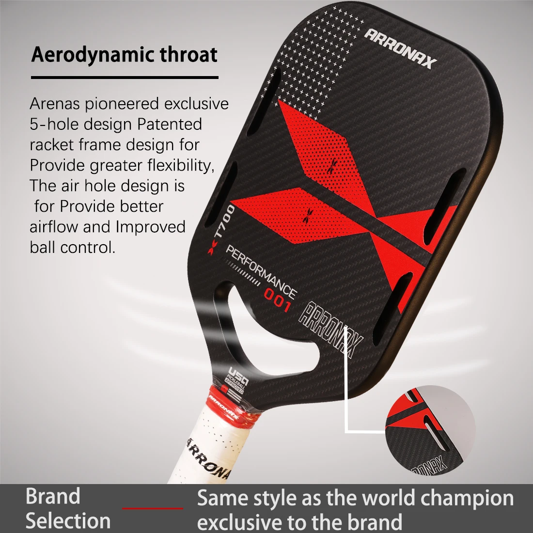 ARRONAX Pickleball Paddle Graphite Textured Surface for Spin USAPA Compliant Pro Pickleball Racket T700 Raw Carbon Fiber Paddle