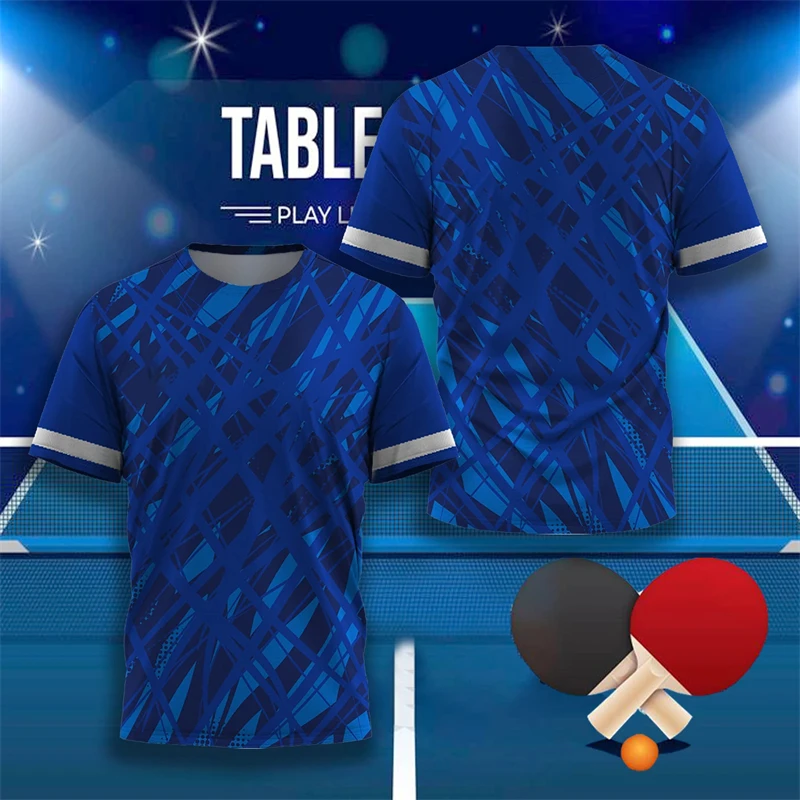 Table Tennis Gym Graphic T Shirts Fashion Ping-Pong Sports T Shirt For Men Clothes Competitive Training O-Neck Casual Tee Tops