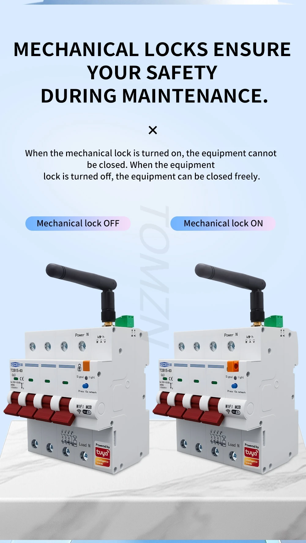 Three-phase 3IN1 WIFI Smart Circuit Breaker 4P Energy Meter RS485 TUYA Prepaid F
