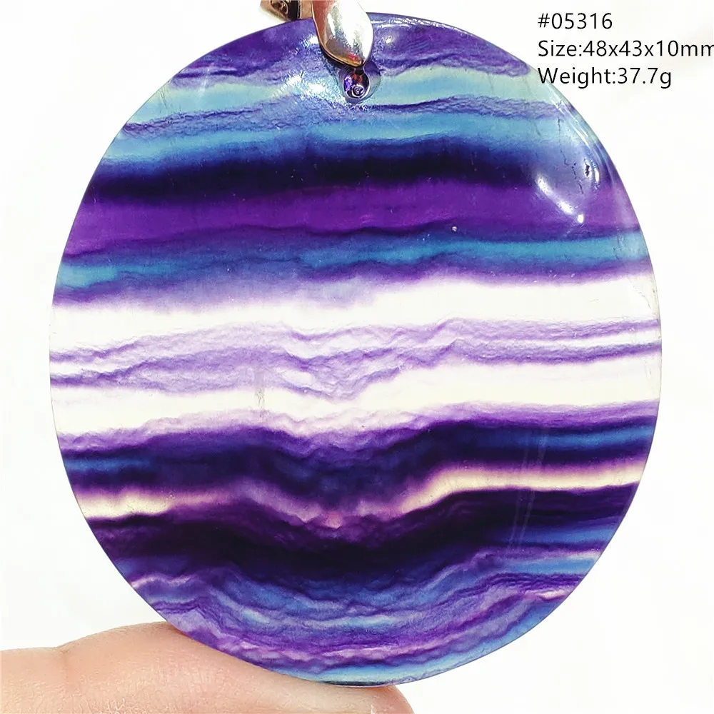 Colgante de fluorita púrpura Natural para hombre y mujer, joyería de cuarzo, gota de agua redonda, Arco Iris, colorido, AAAAAA