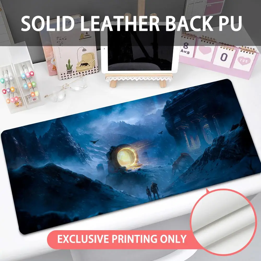 Mouse Pad Large non-slip desk pad mouse pad  PU God of War high-end quality light luxury desk pad