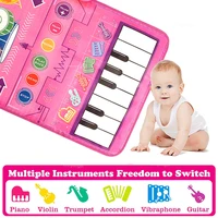 2 In 1 Piano Mat for Kids Piano Keyboard & Jazz Drum Music Touch Play Carpet Baby Toddlers Music Instrument Education Toys Gift 2