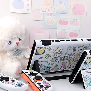 Original Baa-Baa Lamb Protective Case compatible with Nintendo Switch OLED / Switch 2, NS2 White Hard Shell with Joy-Con Covers 2