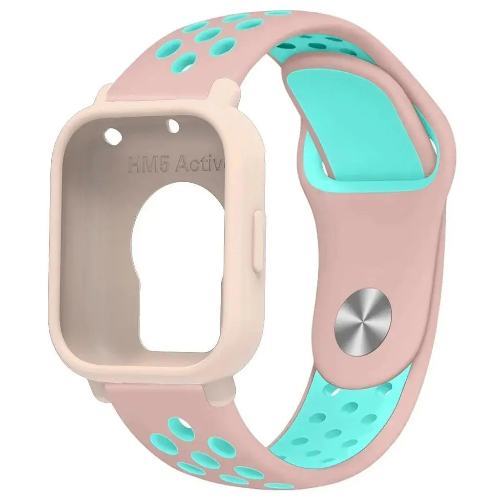 Two-Tone Breathable Sports Silicone Band with Soft Hollow Protector