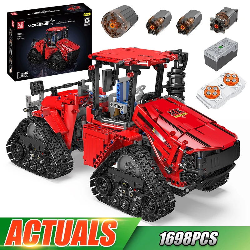 Mould King 18020 Technical Car Toys The APP RC MOC-35270 Pneumatic Crawler Tractor Building Block Brick Kids Christmas Gift