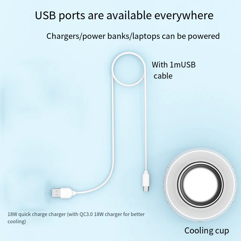 Mini Refrigerator USB Mini Refrigerator Beverage Fast Cooler Cup Beer Bottle Can Water Soda Drinks Cooling Mug Ice Car Home Refrigeration Cup
