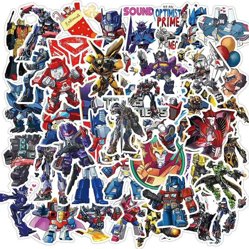 50pcs Transformation Bumblebee Optimus Prime Stickers for Phone Guitar