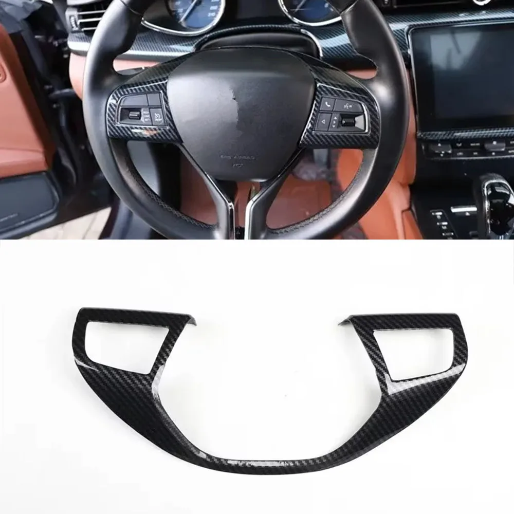

New ABS Car Steering Wheel Cover Trim For Maserati Ghibli Levante Quattroporte 2014-2021 Interior Auto Styling Accessory