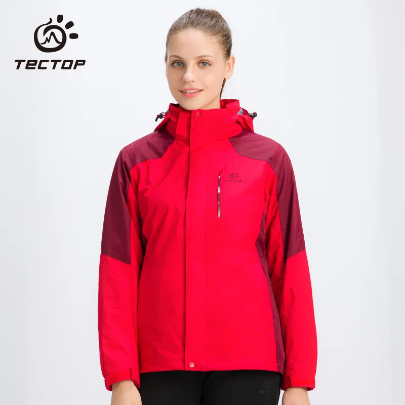Фото Зимняя уличная Мужская и Женская куртка Tectop с подкладкой, комплект из двух предметов, утепленная водонепроницаемая ветрозащитная походная куртка для кемпинга №5