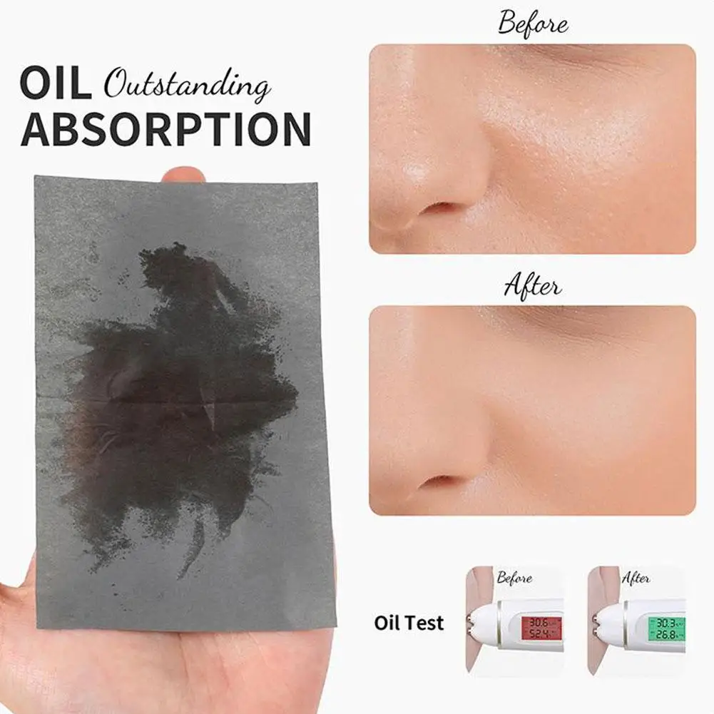100PC Bamboo Blotting Papers With Mirror&Makeup Puff Refreshing Portables Oil Control Tool Kits Facial Oil Absorbing Sheets Care
