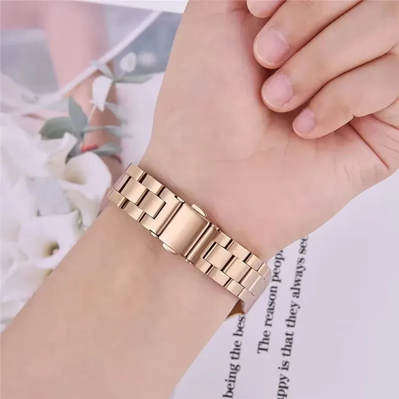 Stainless Steel Smart Watchband with Metal Case Protector and Cover Frames
