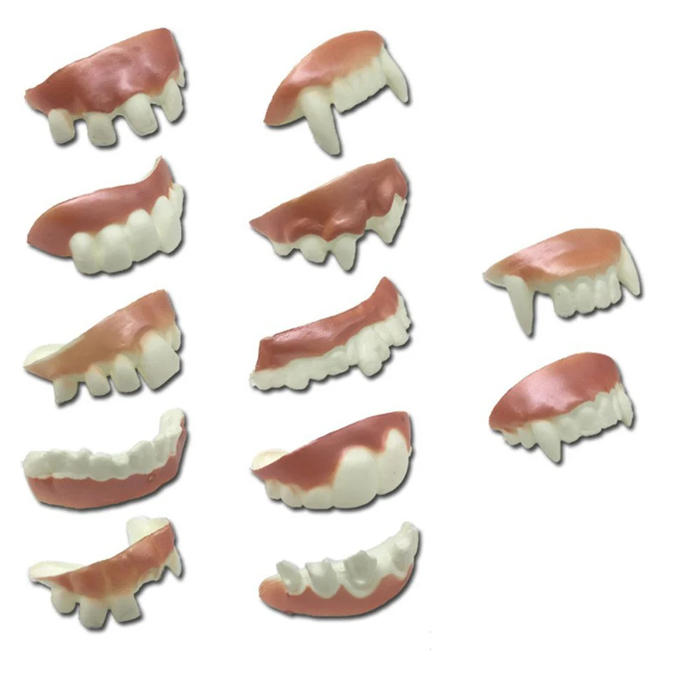 Dentier Halloween Spoof en caoutchouc, 10 pièces, fausses dents amusantes,  déguisement Cosplay, farces de fête, Simulation de dents de Vampire -  AliExpress