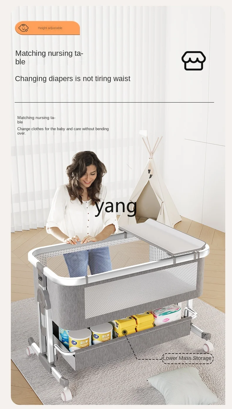 L'm'm Stitching Bed Multi-Functional Removable Folding Children's Bed Baby Newborn Children's Diaper-Changing Table