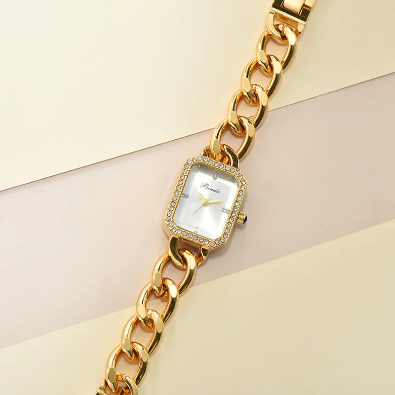 The Eectangle Minimalist Women Ultra Thin Watches Stainless steel Weaveing Band Antique Delicate Quartz Watch Relogio Feminina