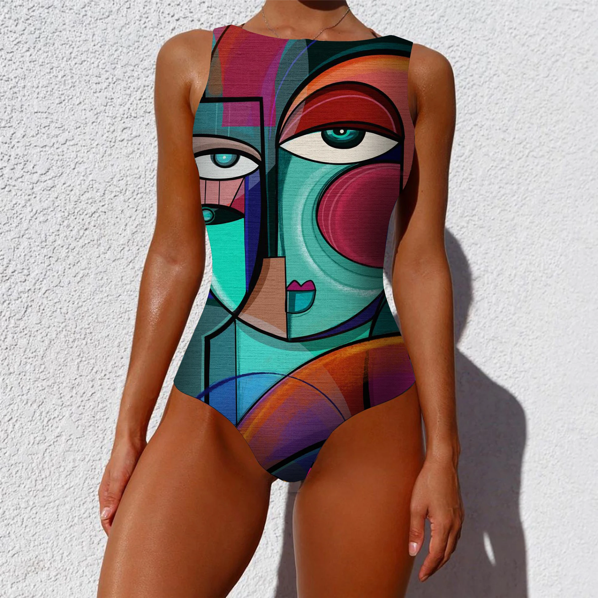 2024 New Printed One-piece Swimsuit Classic Printed Lace Up Swimsuit Women's Push Up Flower One-piece Suit Beach Wear For Female - Image 4