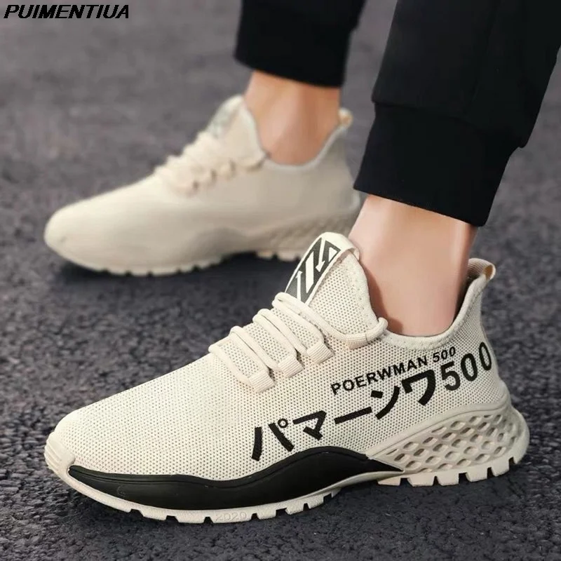 

Letter Male Vulcanized Shoes Fashion Mesh Platform Sneakers Casual Walking Sports Breathable Running Shoes Outdoor Travel Shoes