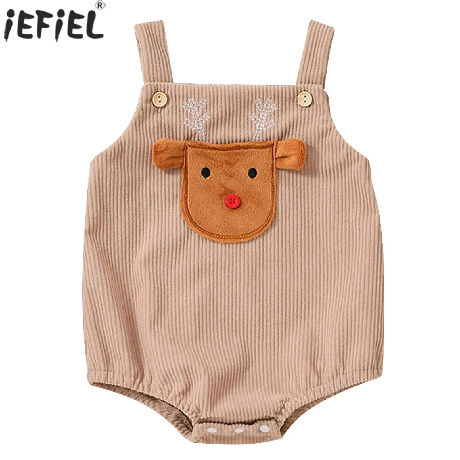 

Toddler Unisex Baby Ribbed Corduroy Romper Bodysuit Sleeveless Overalls Jumpsuit for Halloween Christmas Theme Party Photography
