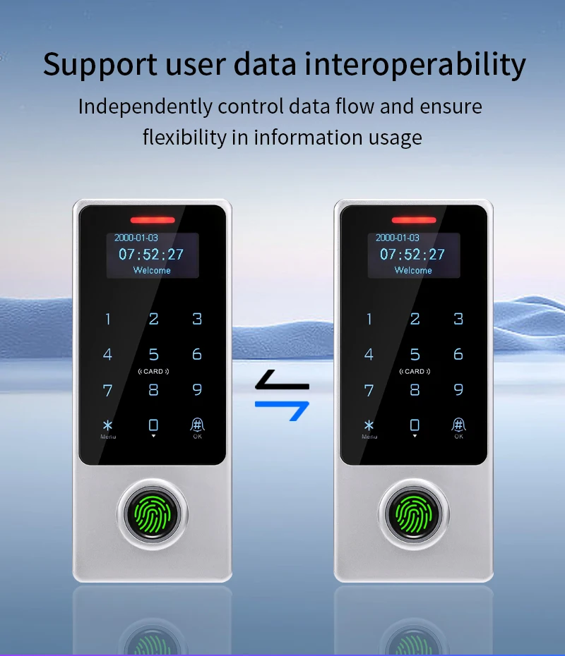 S62345b3d58fe4e4ab2d899913c72a0c5C WIFI App Tuya Fingerprint Access Controller Keypad Metal Waterproof RFID Card Standalone Door Access Control System