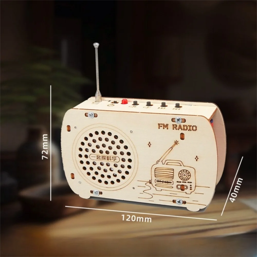 Wooden Radio Kit: Mechanical Assembly Hands-On Learning and DIY Craft