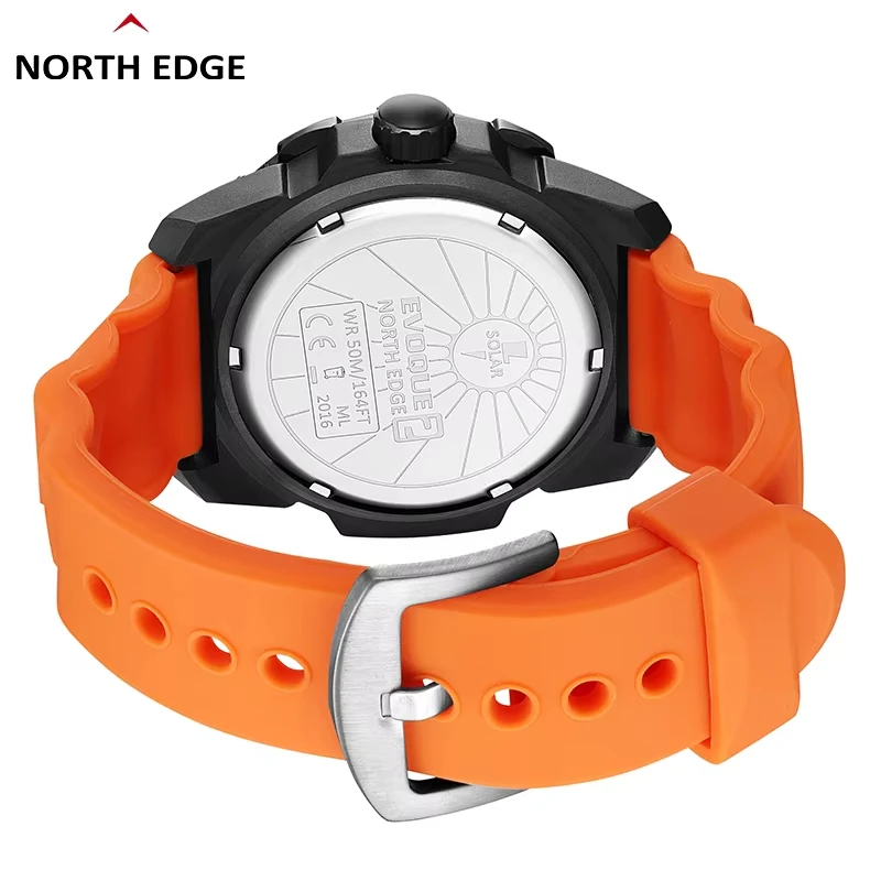 North edge evoque 2 relógio militar digital masculino à prova d'água 50m relógios de pulso esportivos masculinos energia solar luminoso relógio ambientalmente