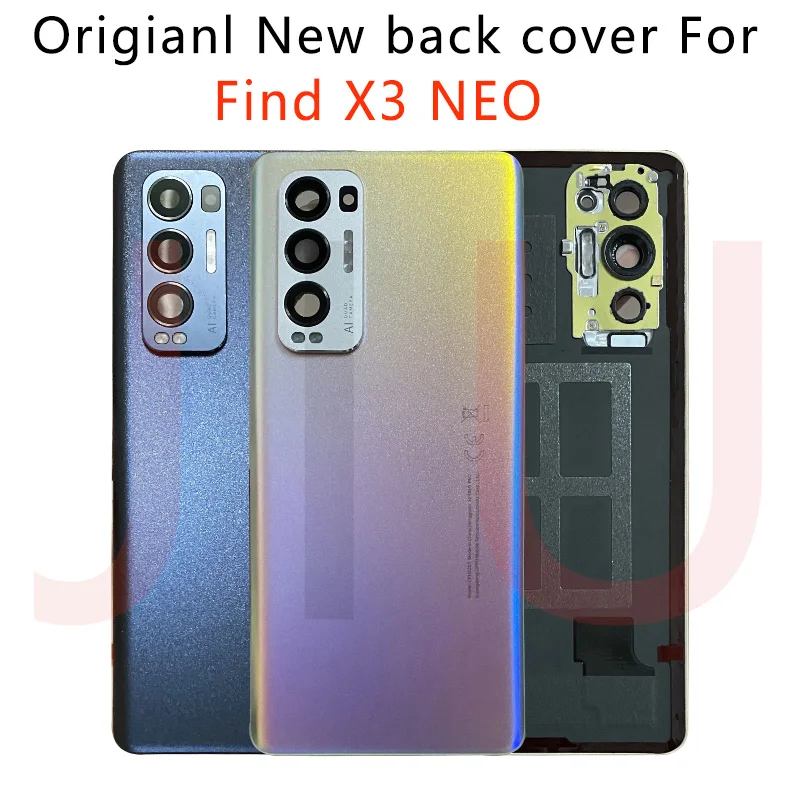 

New Back Battery Cover For OPPO Find X3 Neo 5G CPH2207 Door Phone Rear Case With Camera Glass Lens Repair Replacement