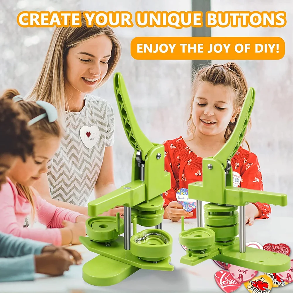 57MM Badges Button Maker Machine, Heart-Shaped Pin Badges Making Machine, DIY Pin Button Punch Press for Art Handicraft Making