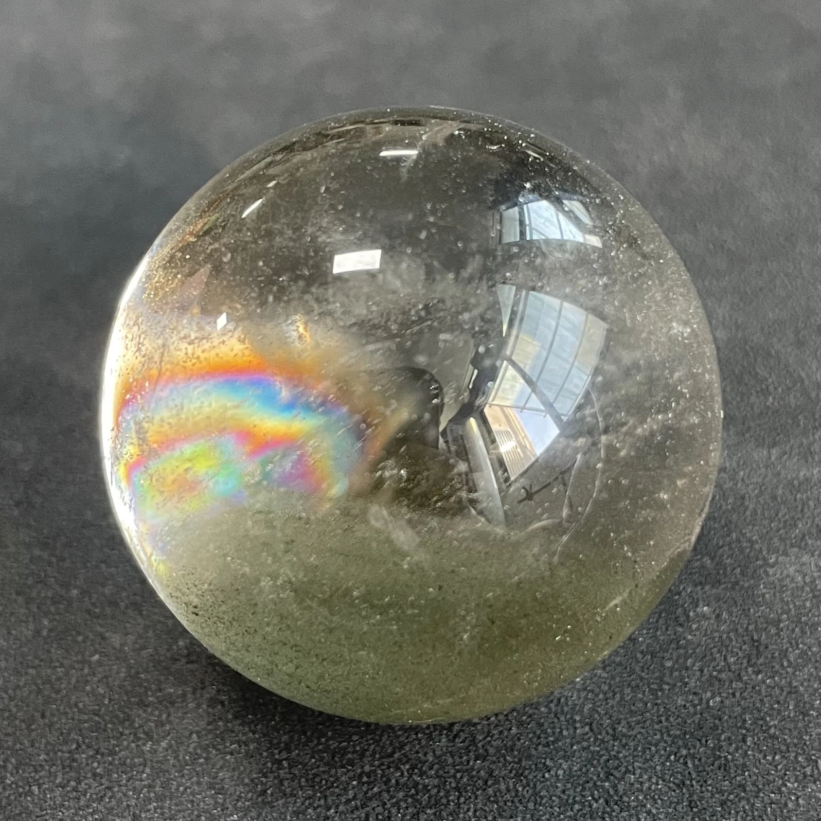 

121g Natural Stone Green Phantom Sphere Polished Quartz Ball Reiki Healing Gift Crystal Ball Room Decor Y829