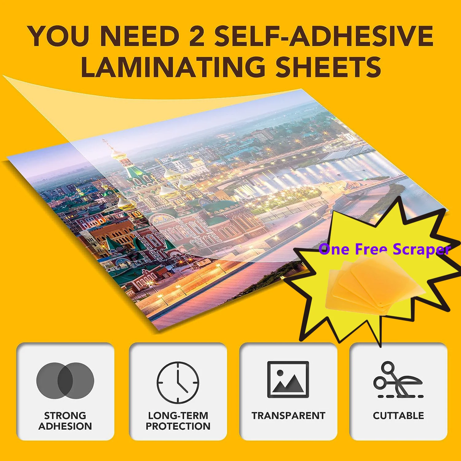 

ESHANG 20 Sheets Waterproof Cold Laminating Film A6 Self-adhesive paper film DIY Package Card Photo Laminating Film