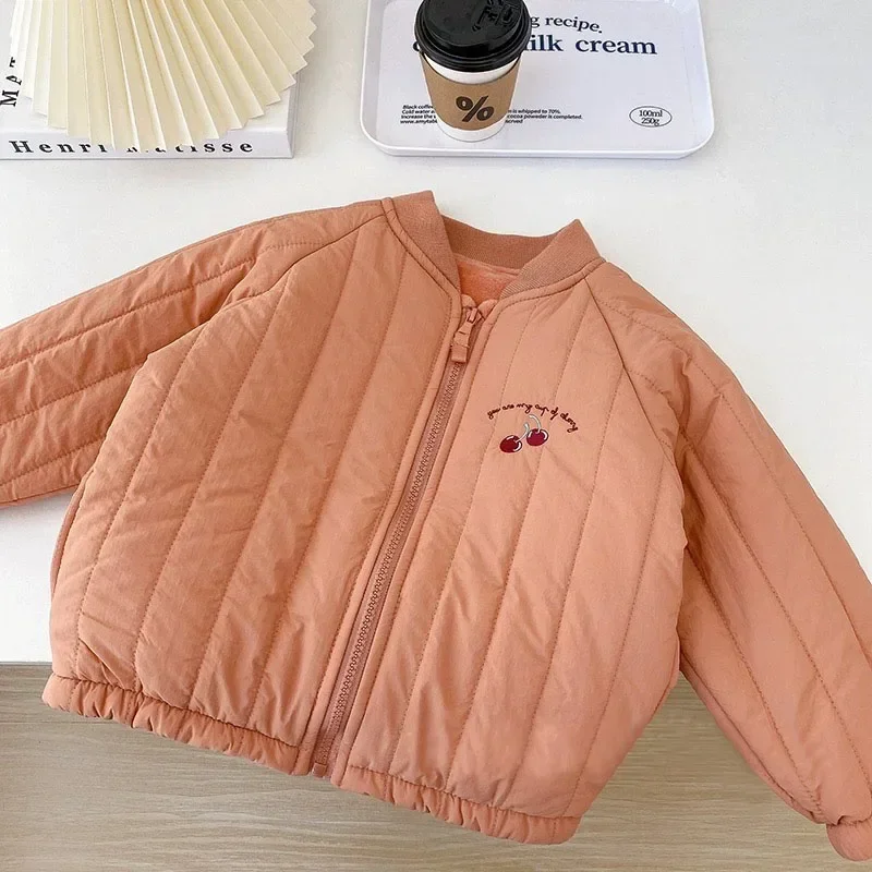 1-6Y Kids Autumn Thickened Fleece Cotton Girl Jacket Children Warm Coat Toddler Kids Outwear Winter