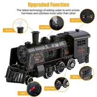 Electric Retro Trains Set Meal  Alloy Car Head  Track Train With Smoke, Light & Sounds Creative Decor Train Model Party Gifts 1