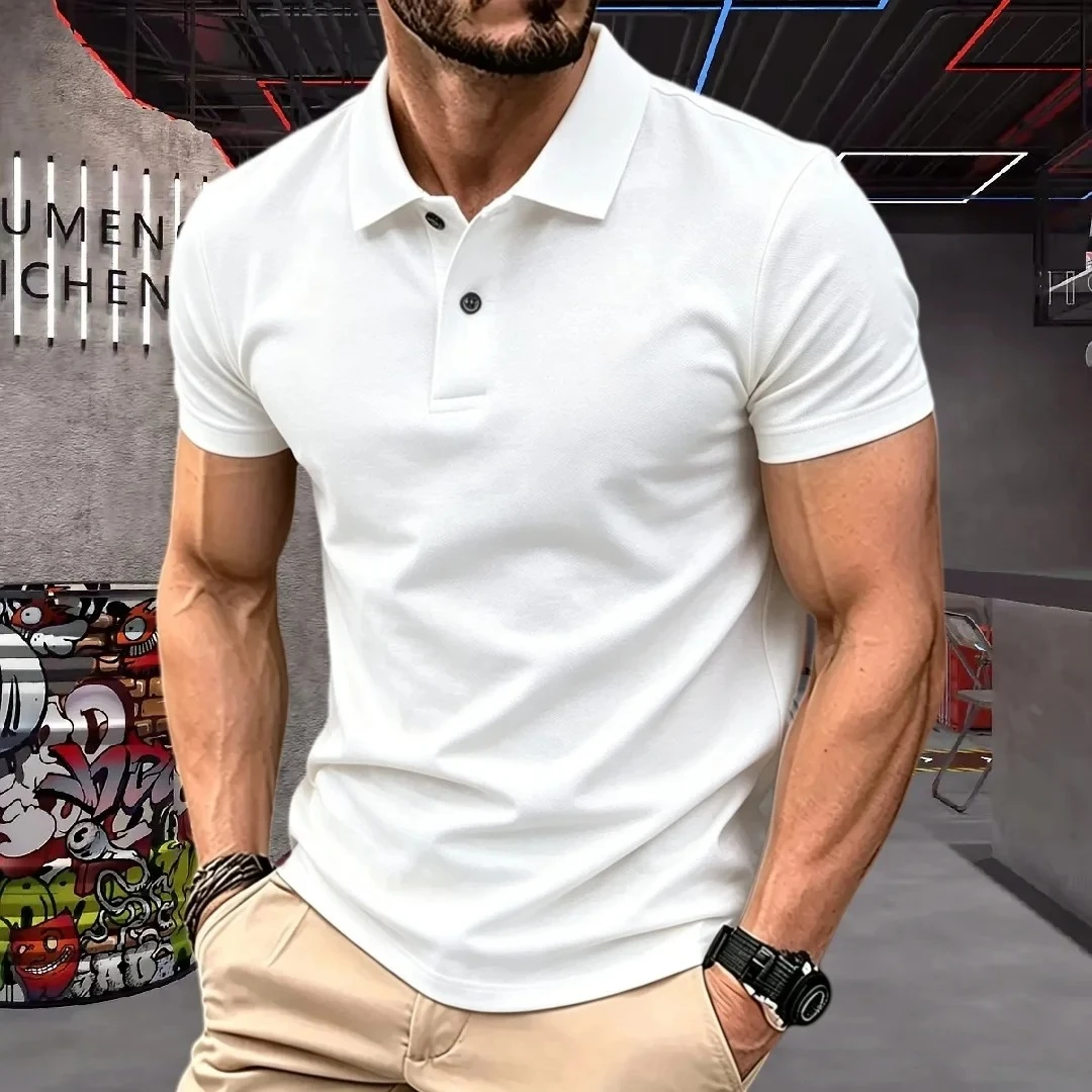 Herren Poloshirt Slim Fit Kurzarm Hemd mit Kragen Atmungsaktiv Knitterfrei Lässig Business Sommer Büro Oberteile für Männer