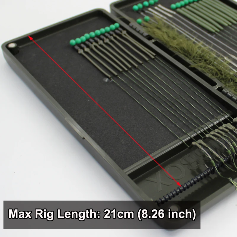 Ronnie Rig Storage Box 용 Rig Stop pin이있는 잉어 낚시 터미널 태클 박스 Black Feeder Fishing Accessories Rig Case