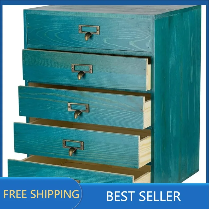 

GoooodGIFT Large Wooden Drawers Rustic Desk Organizers and Accessories Wooden Storage Dox