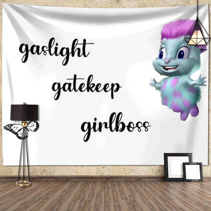 Pattern Wall Covering Bibble Meme Says Funny Tapestry Fabric Cartoon Fantasy Blanket Bedroom Decor Background Cloth Carpet Mats