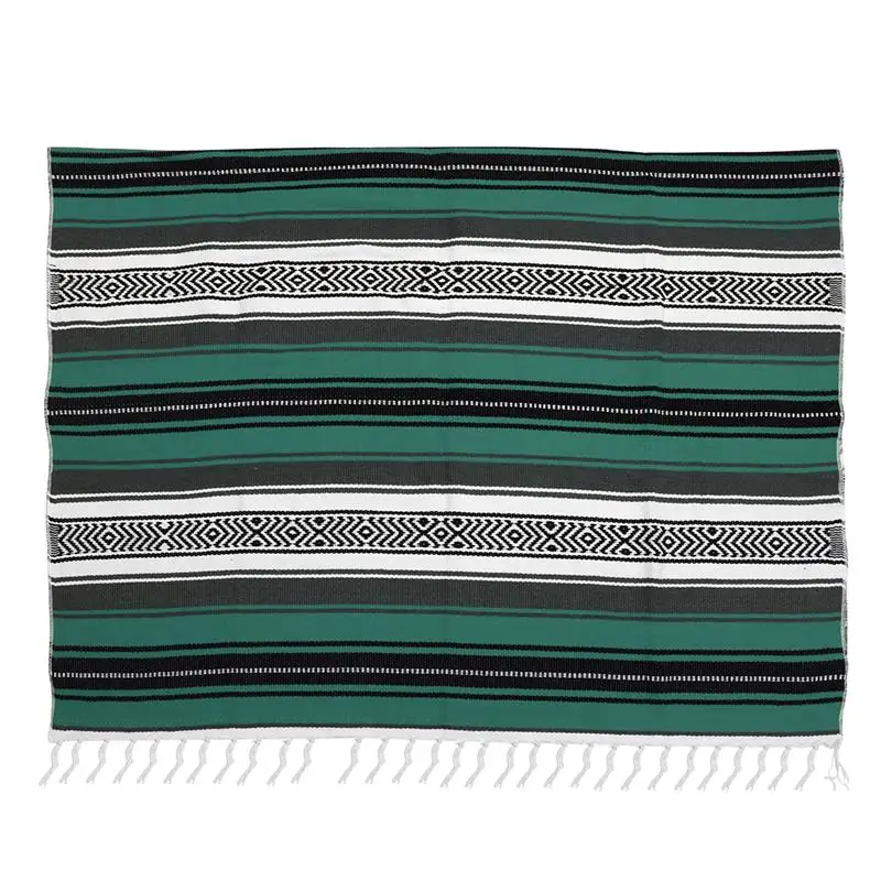 멕시코 팔사 다채로운 요가 담요 매트, 짠 130x180cm Serape, 소파 침실 자동차 피크닉 여름 해변 블루