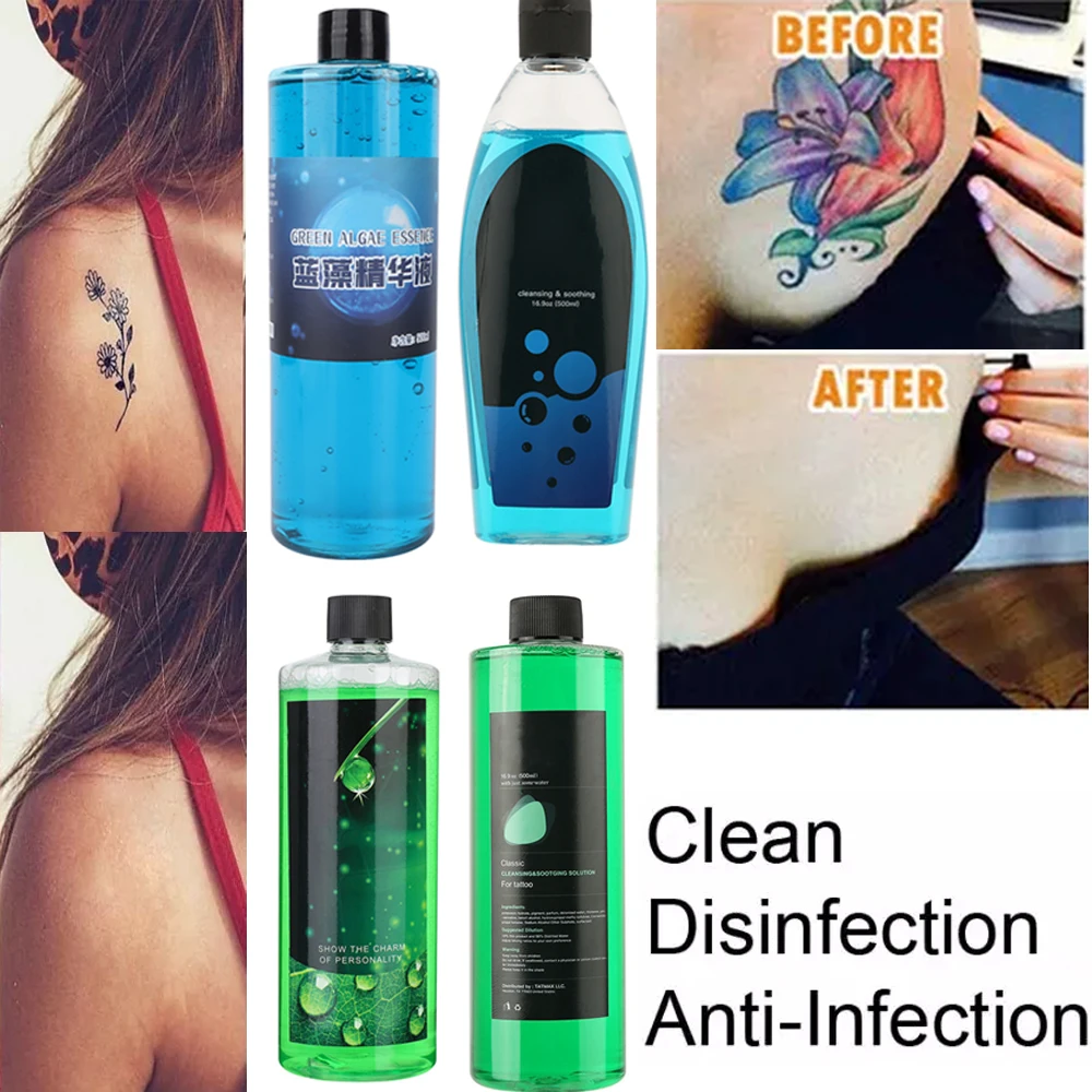 400/500ml Tattoo Cleaning Liquid Soap Quality Green Soap Tattoo Cleansing Soothing Solution Skin Clean Tools Accessories