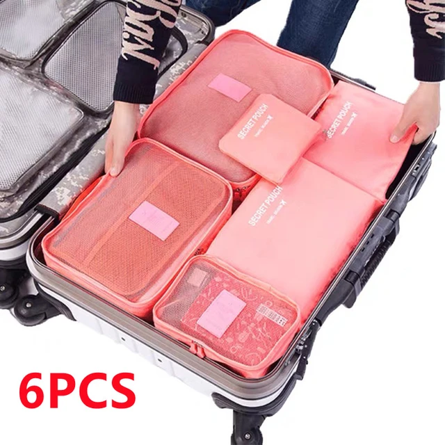 Bolsas de almacenamiento de viaje para mujer, Maleta de viaje portátil,  organizador de equipaje para ropa
