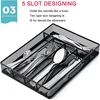 Simple flat Cutlery Storage Box, Mesh Draining Drawer Cutlery Box, Metal Kitchen Restaurant Knife and Fork Storage Basket. 5