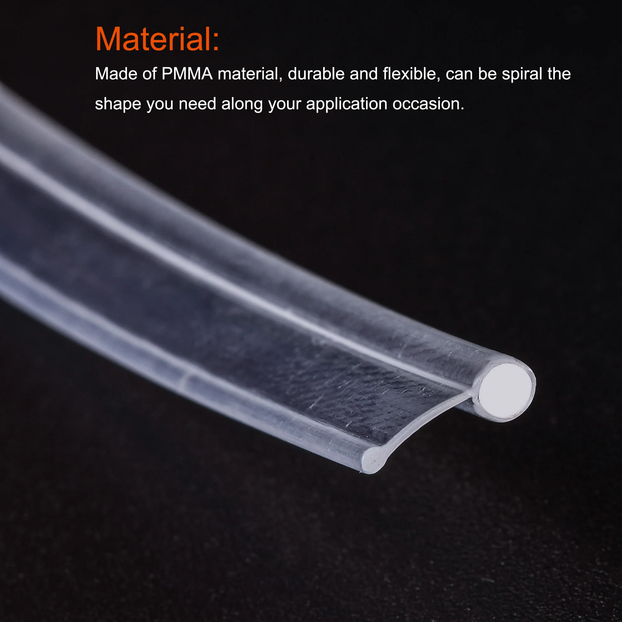 PMMA Side Glow Fiber Optic Cable 1.2mm 3mm Diameter 10mm Width 1M Long for LED Guide LED Optic Cable Ceiling Lighting Lights