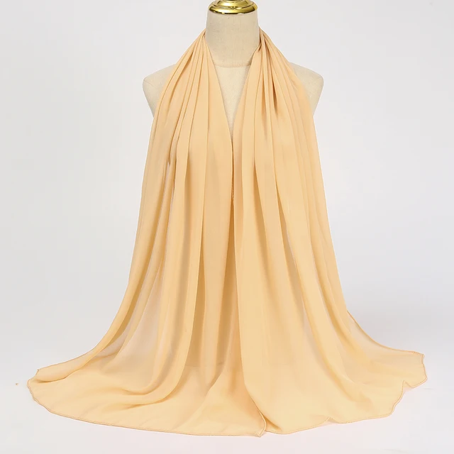 Foulard Hijab en mousseline de soie pour Femme, voile musulman ramadan ,hijab femme musulman,foulard musulmane pour femme, foulard mousseline en Jersey doux de haute qualité hijab islam voile femme musulman,70*180cm