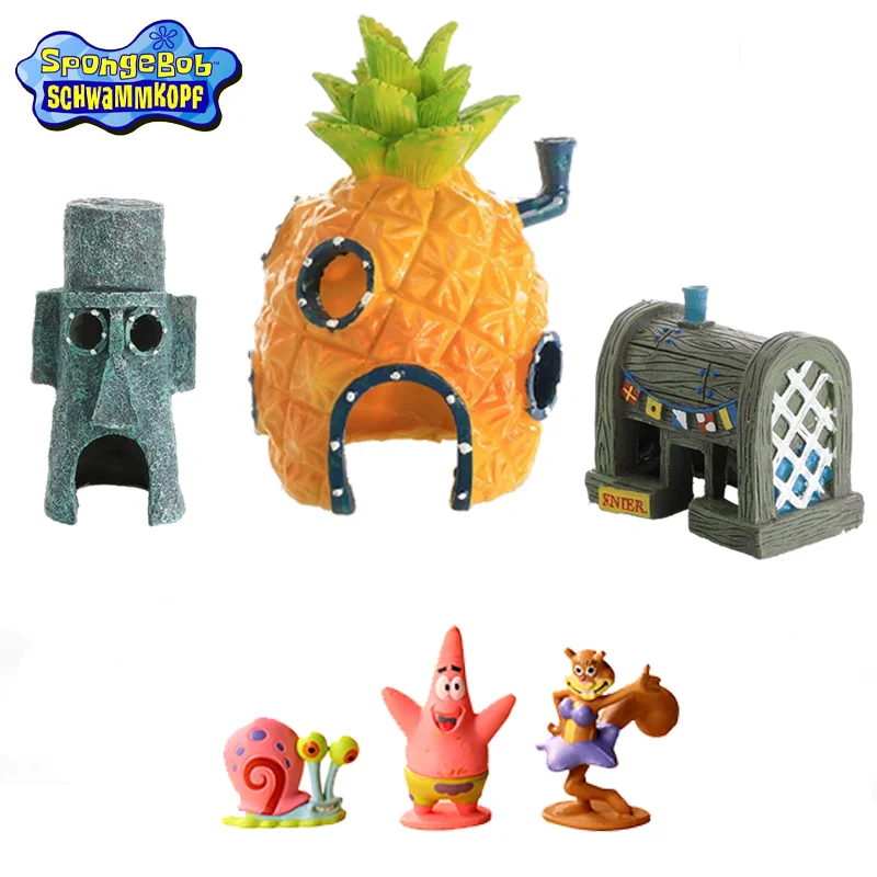SpongeBob Fish Tank Decoration House Fish Shrimp Hideout Aquarium Decoration Cartoon Aquarium