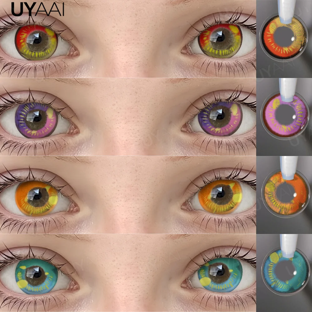 Enhanced Colored Cosplay Contact Lenses for Halloween and Costume Makeup