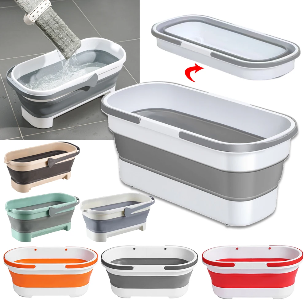 Cubo de fregona plegable Rectangular para pesca, lavabo portátil de gran  capacidad para Camping, Picnic de viaje - AliExpress